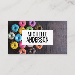 Donuts on Table   Bakery Business Card