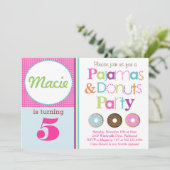 Donuts & Pajamas Party Invitation (Pink) (Standing Front)
