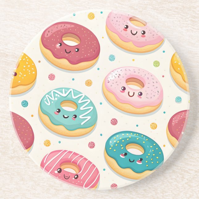 Donuts Pattern Coaster (Front)