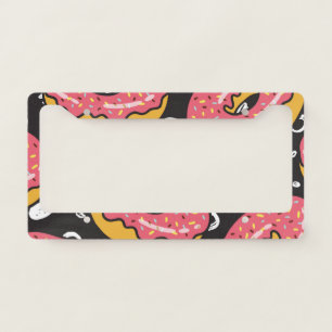 Donuts Pattern License Plate Frame