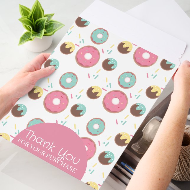 Donuts Pattern Thank You Business Envelope Mailers (Desk)