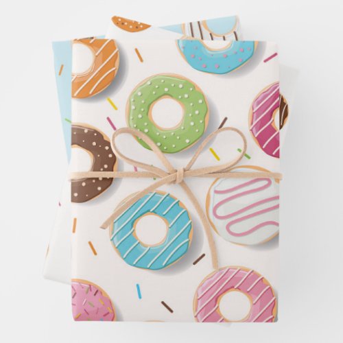 Donuts Pattern  Wrapping Paper Sheets