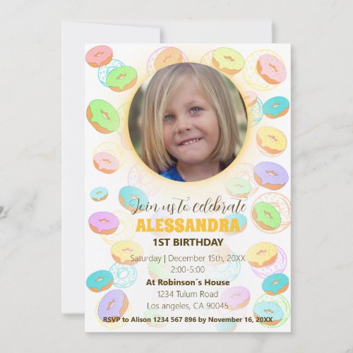 Donuts Photo Invitation