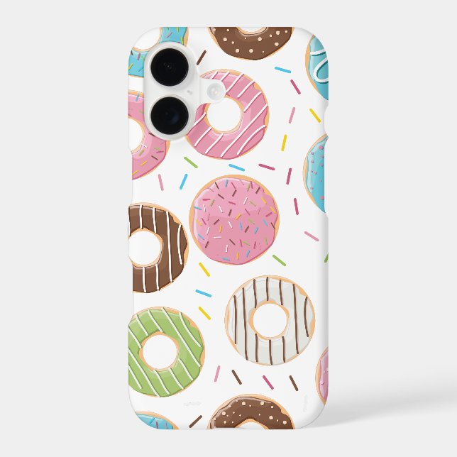 Donuts pink blue and bites chocolate pattern Case-Mate iPhone case (Back)