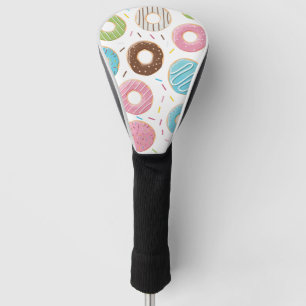 Donuts pink blue and bites chocolate pattern golf head cover