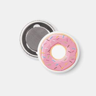 Donuts pink blue and bites chocolate pattern magnet