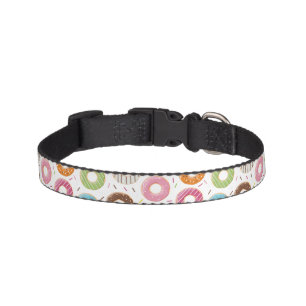 Donuts pink blue and bites chocolate pattern pet collar