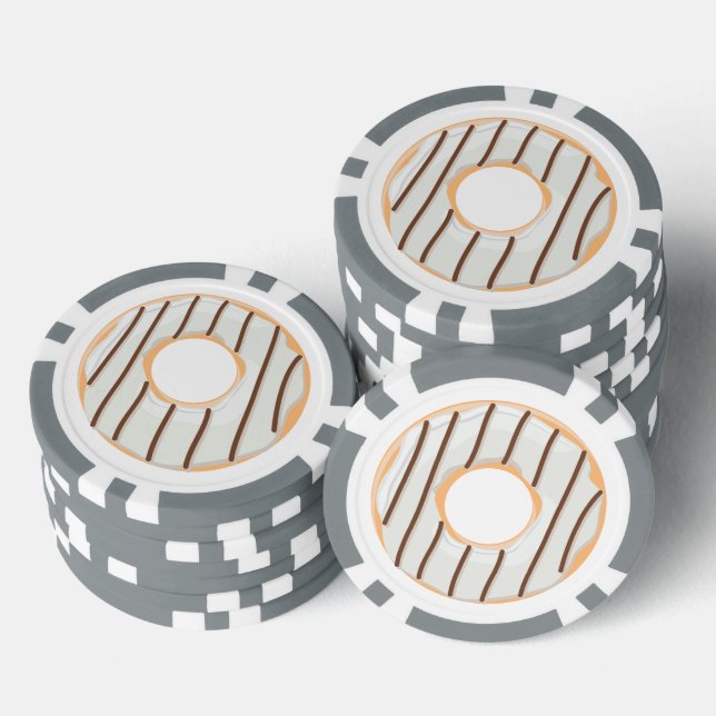 Donuts pink blue and bites chocolate pattern poker chips (Stack)