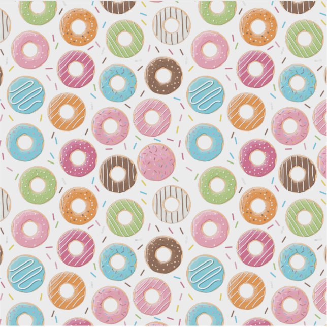 Donuts pink blue and bites chocolate pattern sticker (Front)