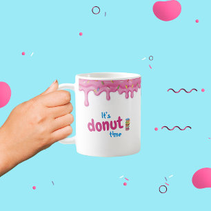 Donuts Pink Frosting Sprinkles Drip Coffee Mug