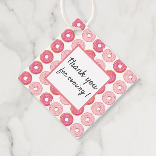 Donuts Pink Gift Labels Diamond Label