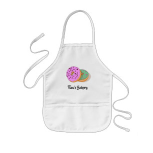 Donuts pink mint green bakery kids' apron