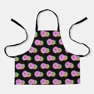 Donuts pink mint green black bakery girl apron