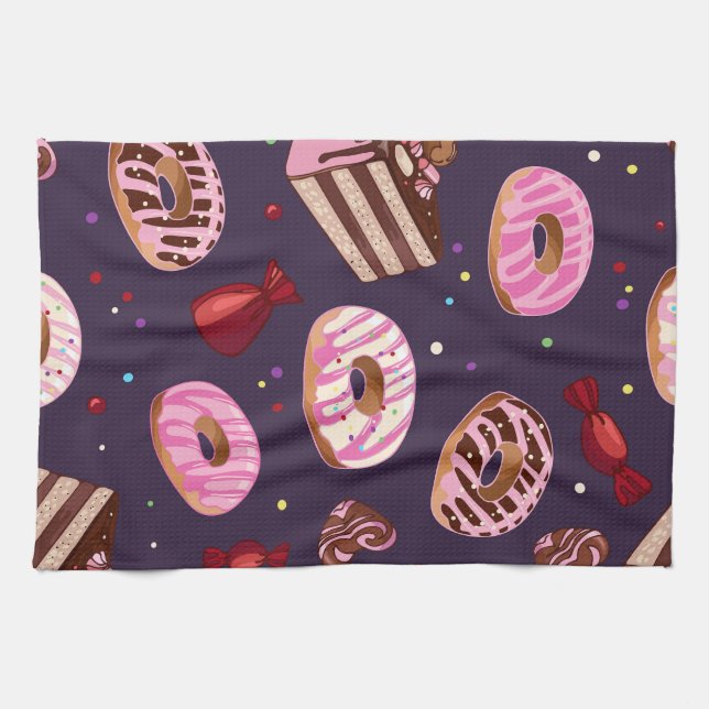 Donuts Print Kitchen Towel (Horizontal)