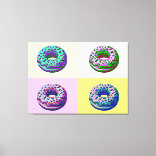 Donuts Retro Style Pop Art Canvas Print