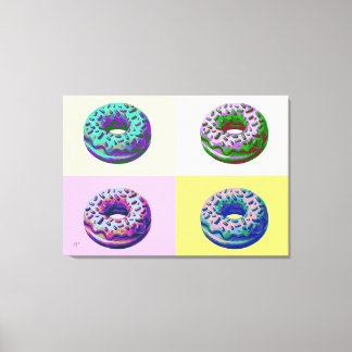 Donuts Retro Style Pop Art  Canvas Print