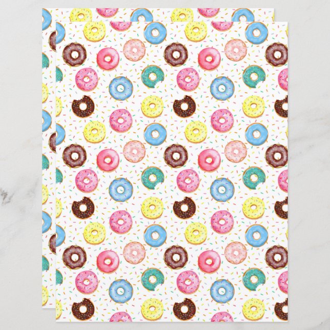 Donuts Scrapbook Paper (Front/Back)