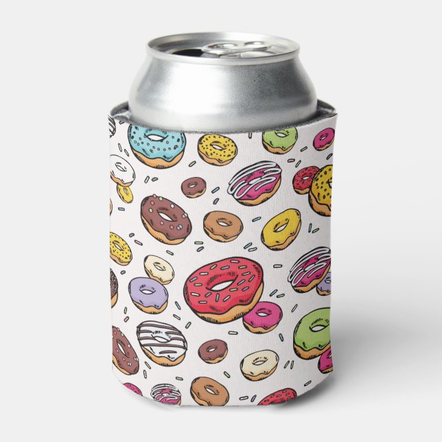 Donuts seamless pattern can cooler (Can Front)
