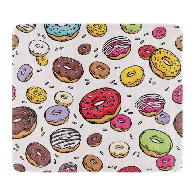 Donuts seamless pattern cutting board (Front)