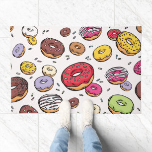 Donuts seamless pattern doormat