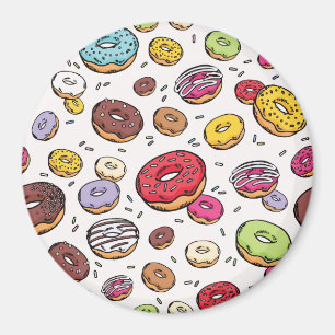 Donuts seamless pattern magnet