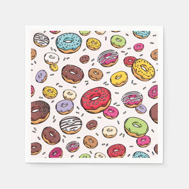 Donuts seamless pattern napkins (Front)