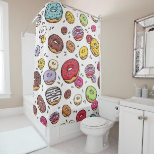 Donuts seamless pattern shower curtain