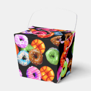 Donuts seamless pattern + your backgr. & ideas favor boxes