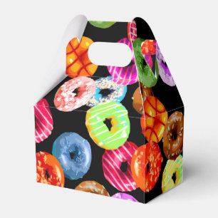 Donuts seamless pattern + your backgr. & ideas favor boxes