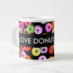 Donuts seamless pattern + your backgr. &amp; ideas giant coffee mug
