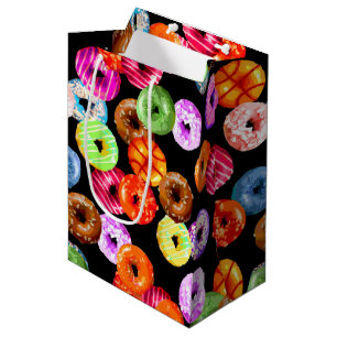 Donuts seamless pattern + your backgr. & ideas medium gift bag