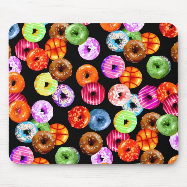 Donuts seamless pattern + your backgr. & ideas mouse pad (Front)