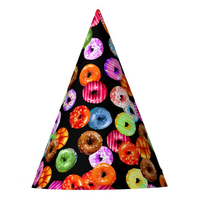 Donuts seamless pattern + your backgr. & ideas party hat (Front)