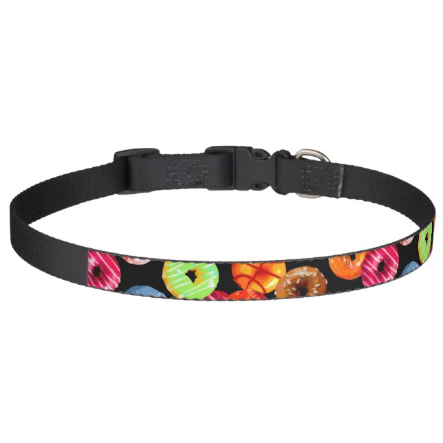 Donuts seamless pattern + your backgr. & ideas pet collar (Front)