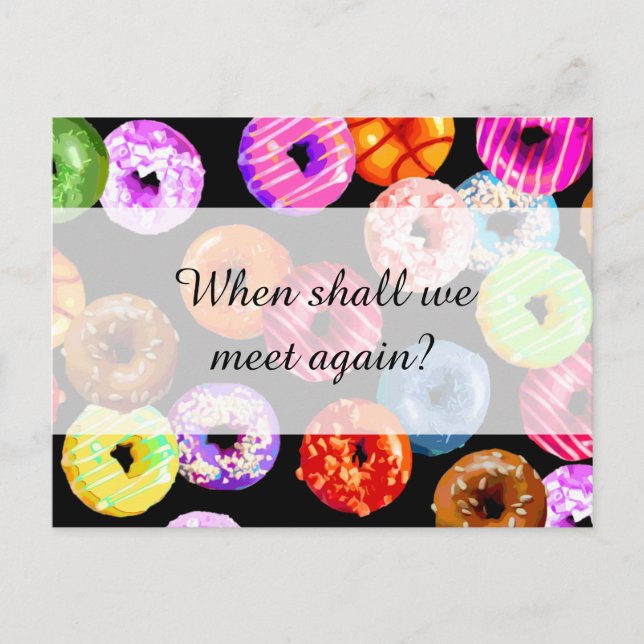 Donuts seamless pattern + your backgr. & ideas postcard (Front)