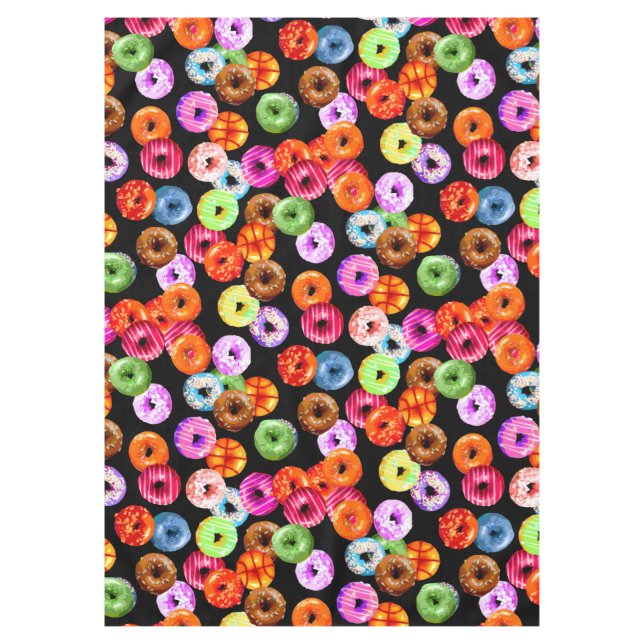 Donuts seamless pattern + your backgr. & ideas tablecloth (Front)