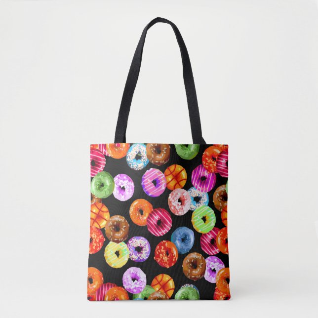 Donuts seamless pattern + your backgr. & ideas tote bag (Front)