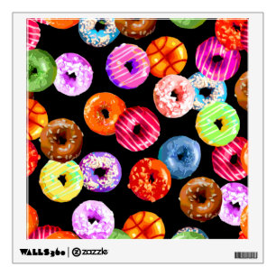 Donuts seamless pattern + your backgr. & ideas wall decal