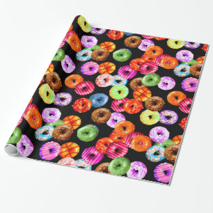 Donuts seamless pattern + your backgr. & ideas wrapping paper