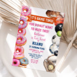 Donuts Sports Balls Siblings Joint Birthday Party Invitation<br><div class="desc">EDITABLE Donuts Sports Balls Siblings Joint Birthday Party Invitation
Elegant Girl Sister Donut Birthday Party,  Boy Sports Balls Birthday Party
Can be used for the birthday of any age invitation.</div>