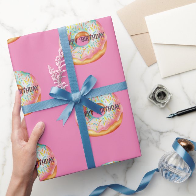 Donuts sprinkles watercolor wrapping paper (Gifting)