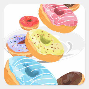 Donuts Square Sticker