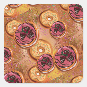Donuts Square Sticker
