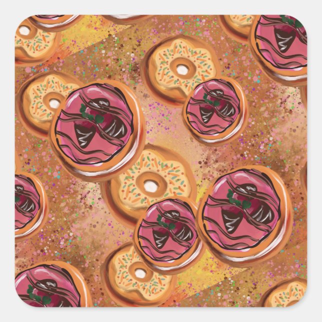 Donuts Square Sticker (Front)
