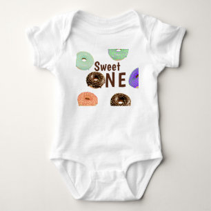 Donuts Sweet One 1st Birthday Baby Bodysuit