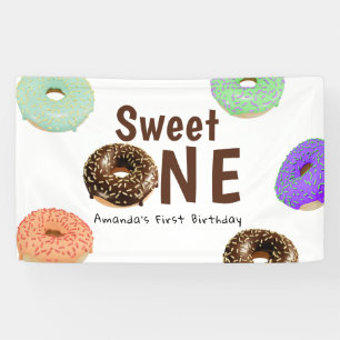 Donuts Sweet One 1st Birthday Banner