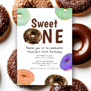 Donuts Sweet One 1st Birthday Invitation