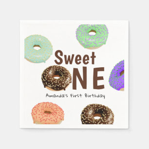 Donuts Sweet One 1st Birthday Napkins