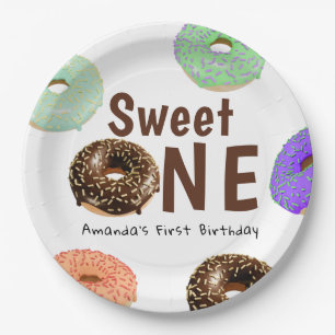Donuts Sweet One 1st Birthday Paper Plates