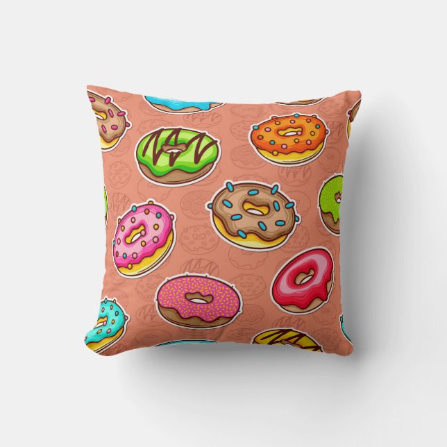 Donuts Throw Pillow (Front)